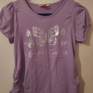 Purple Women's Top with Butterfly Design